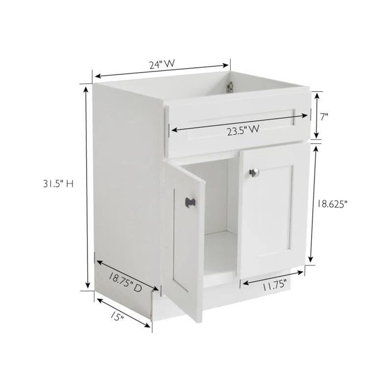 Brookings 24 Inch Bathroom Vanity, Ready to Assemble, Solid Wood, Sherwin Williams – Design House, 587063