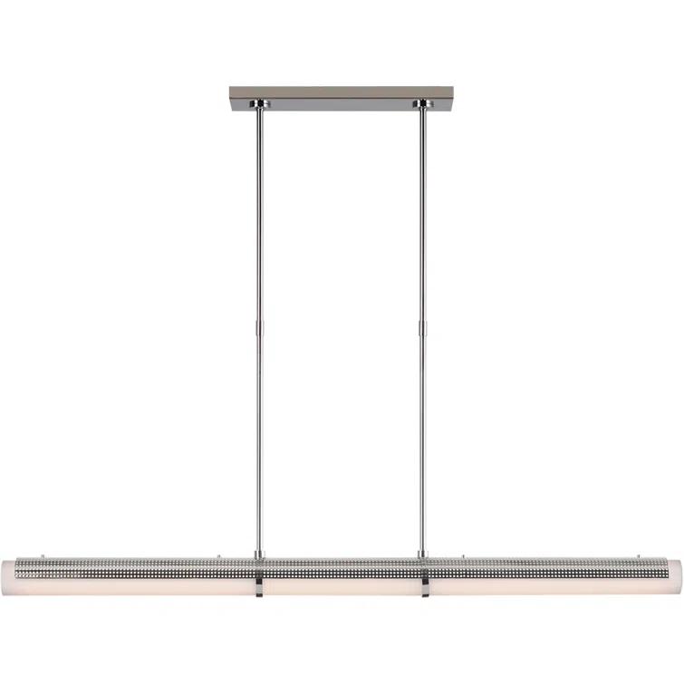 Precision Polished Nickel 50'' LED Linear Chandelier with Crystal Accents