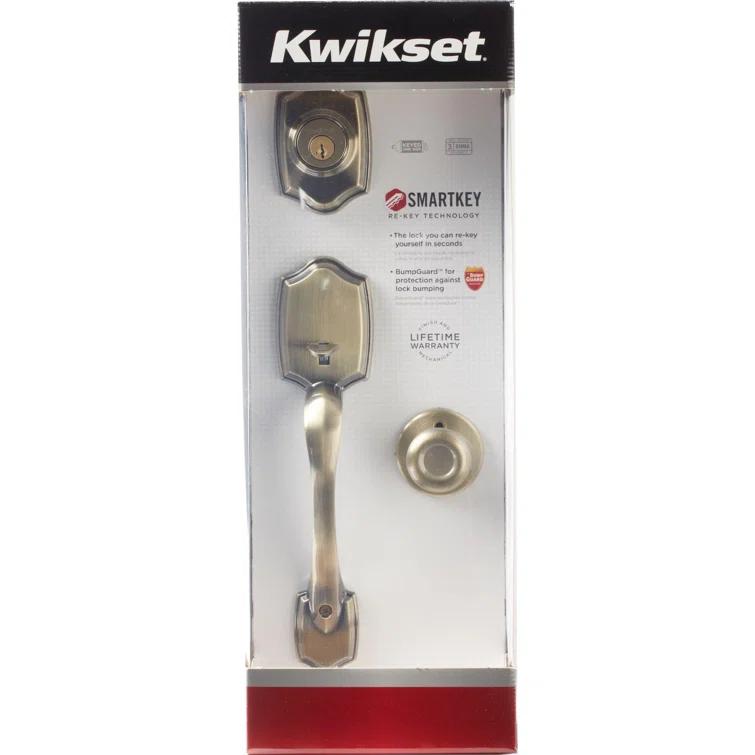 Kwikset Handleset with Deadbolt and Door Two Piece and Rosette