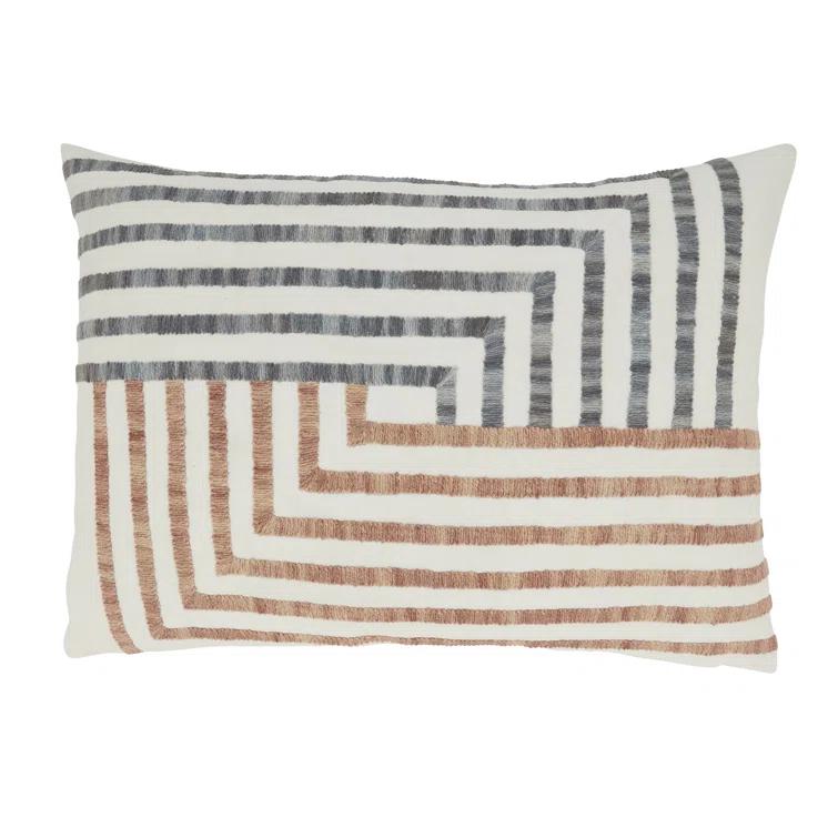 Saro Amore Design Geometric Cotton Throw Pillow