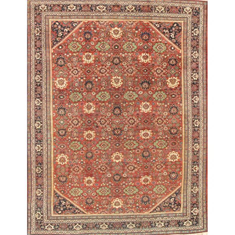 Azerbaijan One-of-a-Kind Rectangle 10'3" X 13'6" 1910s Area Rug in Beige/Gray/Rust