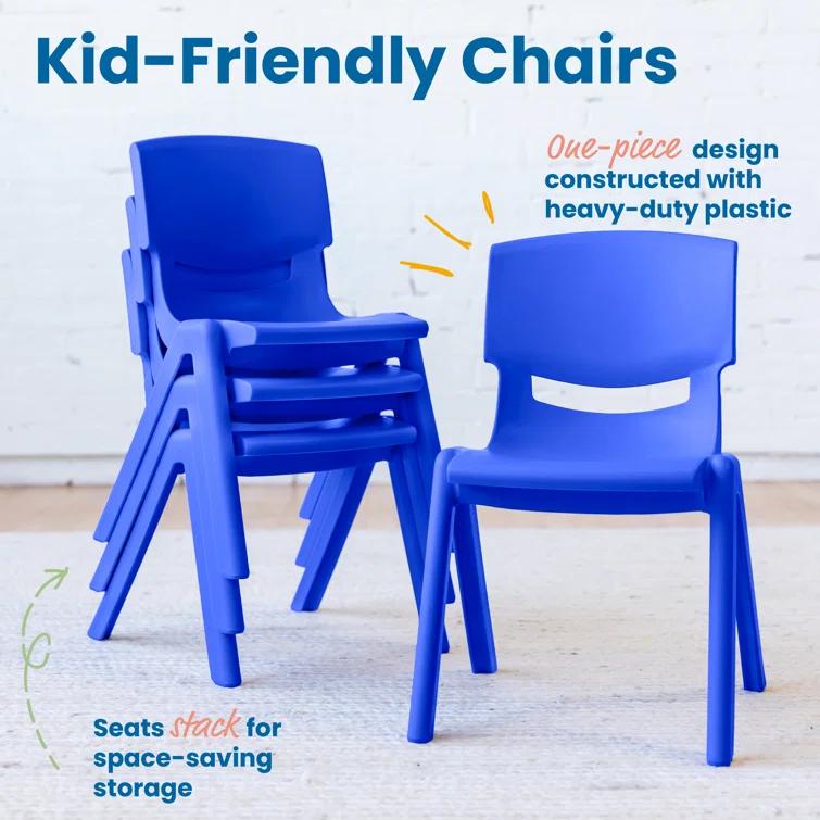 ECR4Kids Plastic School Stack Chair, Classroom Furniture