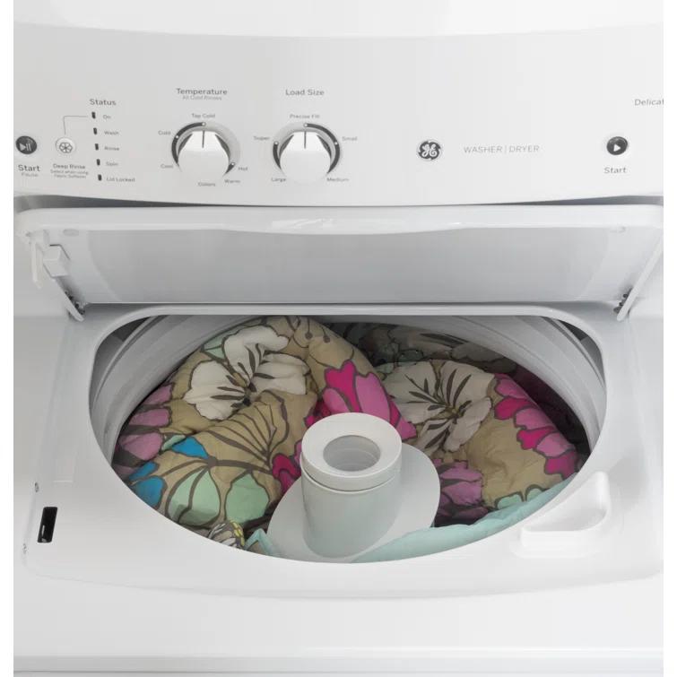 GE Appliances 3.8 cu. ft. Washer and 5.9 cu. ft. Electric Dryer Laundry Center GUD27ESSMWW