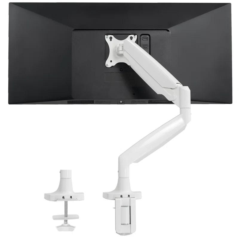 Vivo White Pneumatic Arm Single Monitor Desk Mount