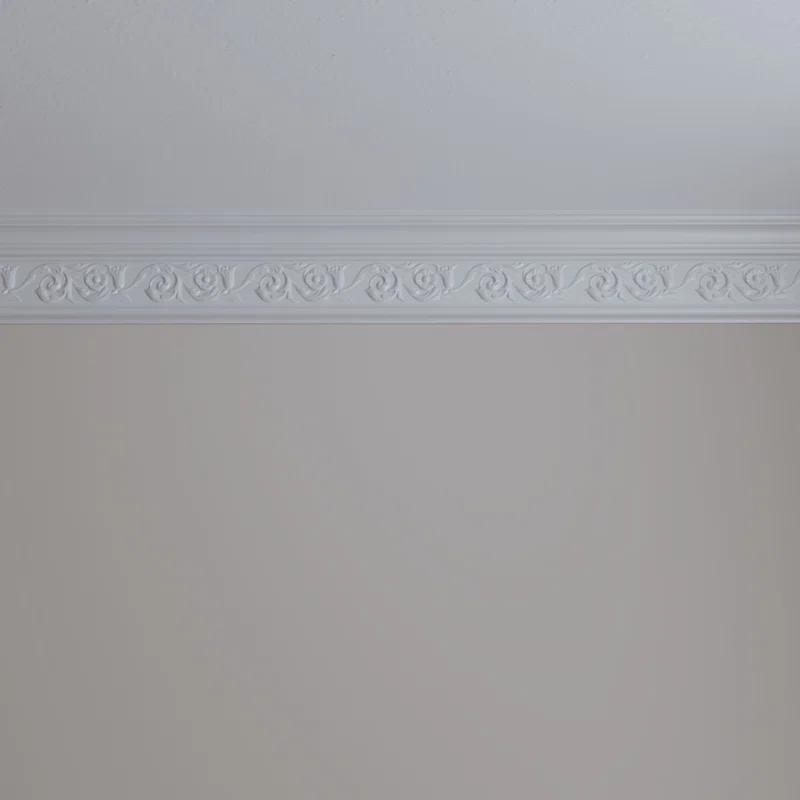 5 5/8"H x 2 1/4"P x 6"F x 94 1/2"L Floral Crown Moulding