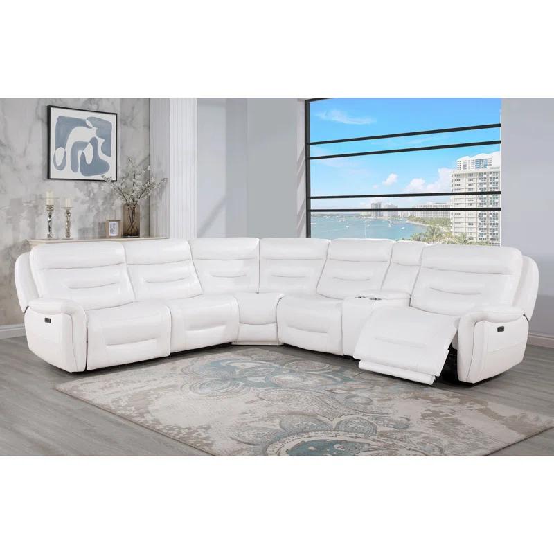 Global Furniture USA Faux Leather Power Reclining Sectional