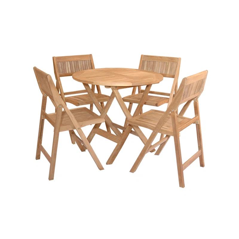 Anderson Teak Windsor Round Teak Outdoor Folding Dining Table