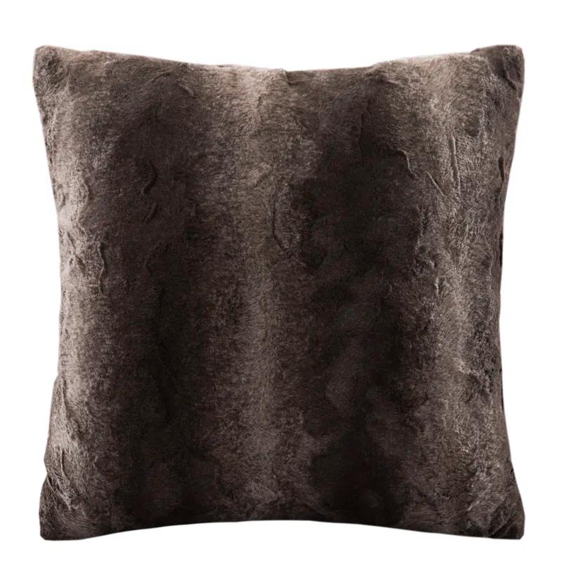 Madison Park Faux Fur Striped Throw Pillow
