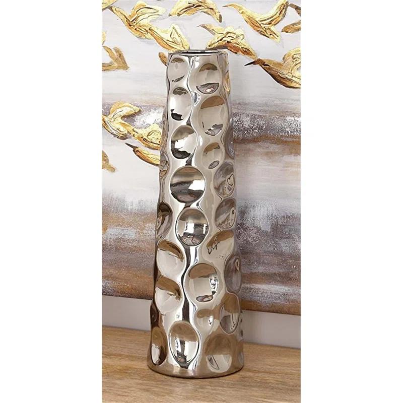 Meltham Ceramic Cone Decorative Vase with Concaved Bubble Texture