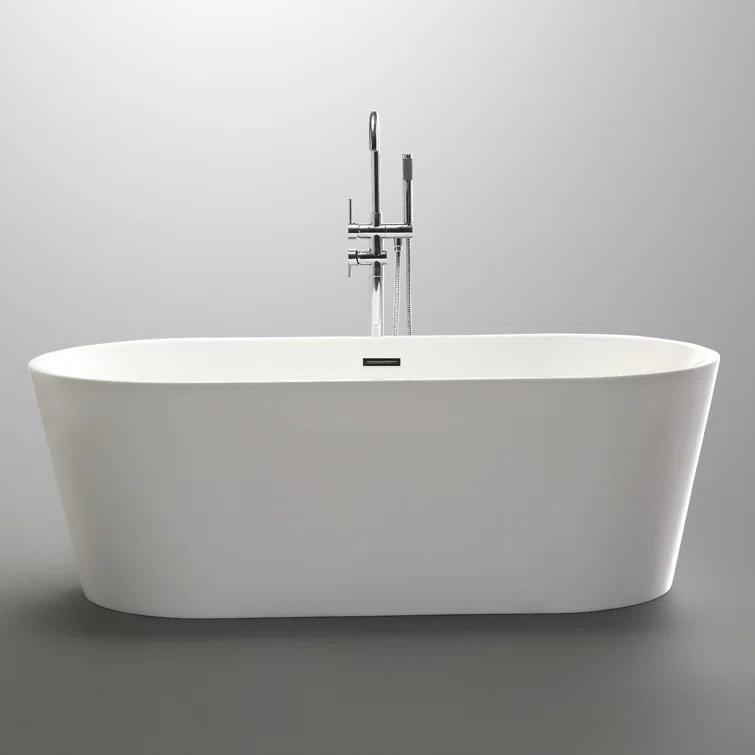 ANZZI Chand Series 67'' x 32'' Freestanding Soaking Acrylic Bathtub FT-AZ098