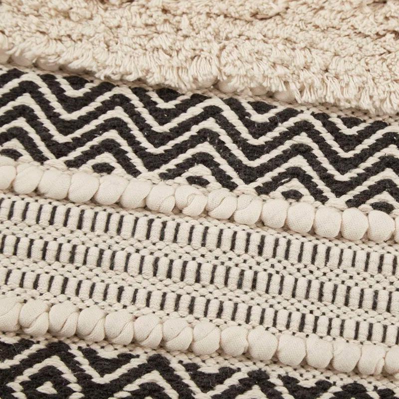 INK+IVY Asher Cotton Blend Bath Rug with Non-Slip Backing