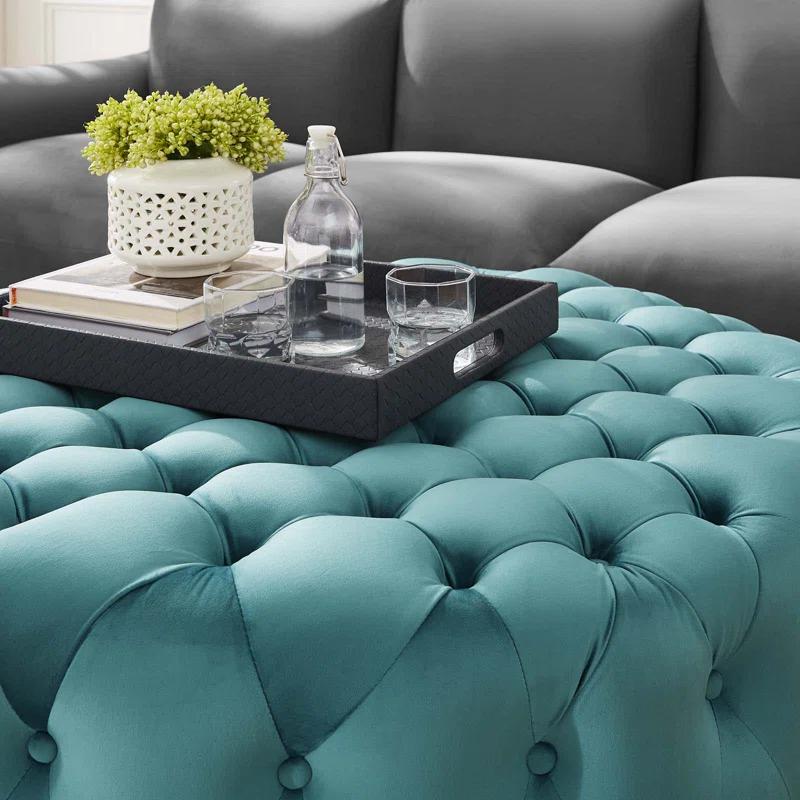 Modway Modway Amour Tufted Button Large Round Performance Velvet Ottoman