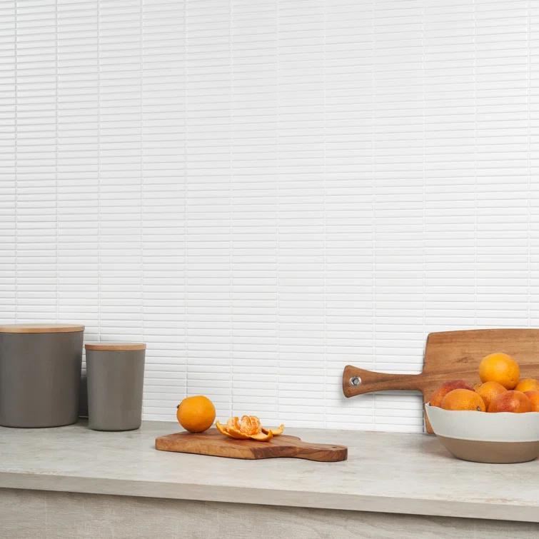 Monogram Stacked 11.19 In. X 11.9 In. Glossy Porcelain Mosaic Floor And Wall Tile (0.92 Sq. Ft. / Each)