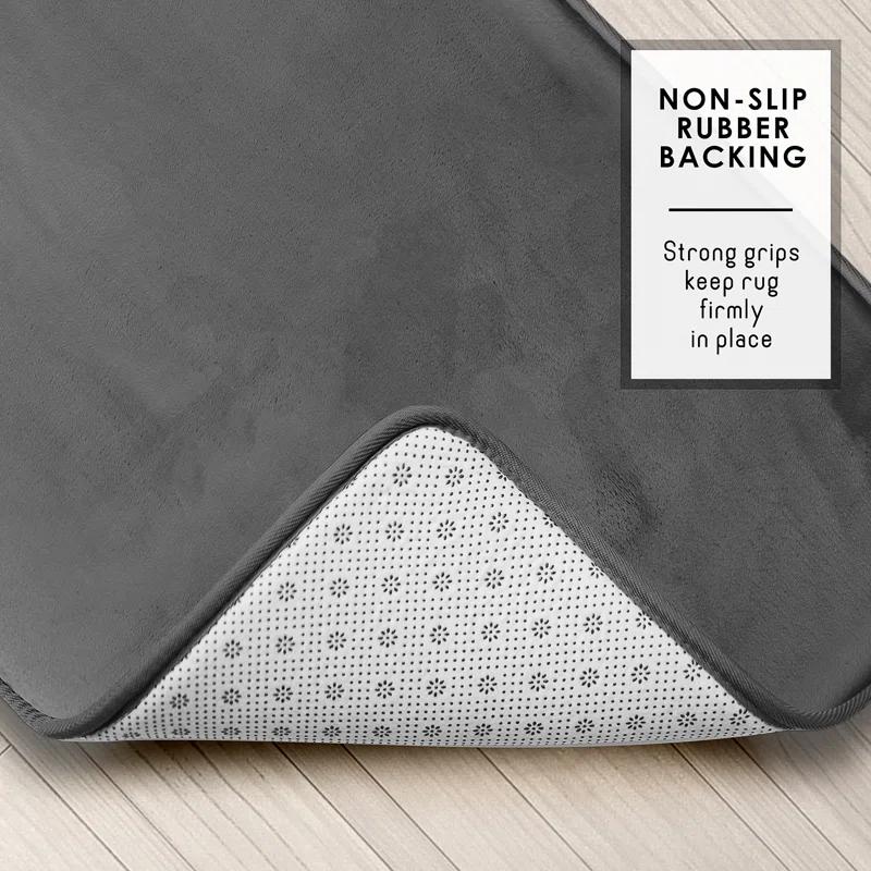 Clara Clark Ultra Soft and Absorbent Memory Foam Bath Rug Set with Non-Slip Backing