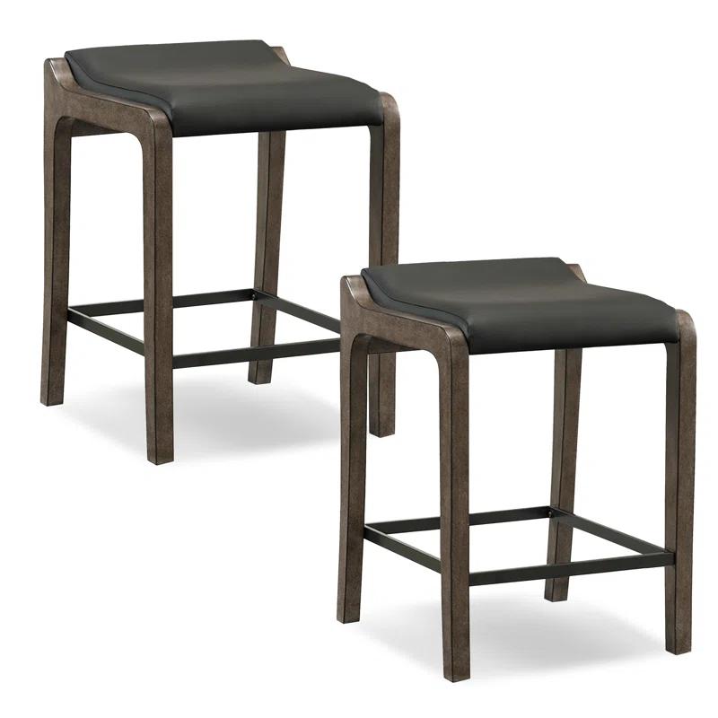 Coons Upholstered Counter Stool with Solid Wood Frame (Set of 2)
