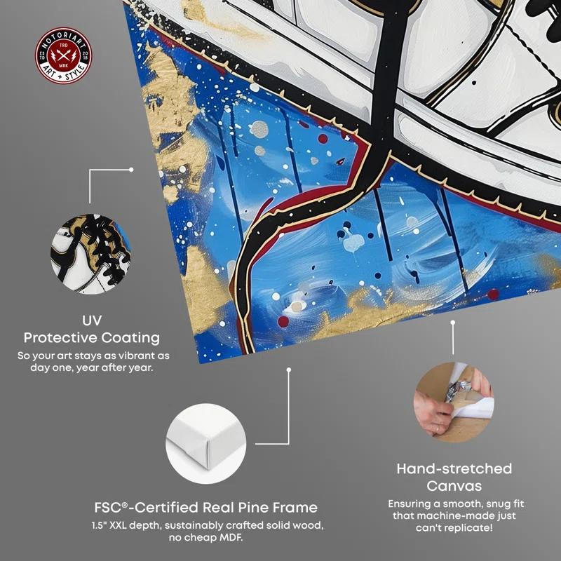 Notori Art Golden Sky Sneakers II Modern Sneaker Art Prints Wall Art by Notoriart