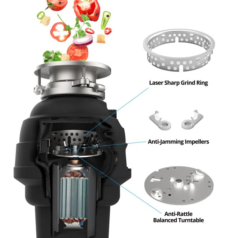 Bone Crusher Bonecrusher 1.25 HP Corded Garbage Disposal with Sound Insulation and Accessories