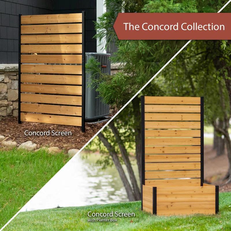 60.5in H x 38.625in W (1 Panel) No Dig Enclo Concord Cedar Wood Privacy Screen, Great to Hide Trash Cans, Decorative Patio Privacy Screen, Outdoor Privacy Fence Panel, Air Conditioner Fence, EC18022