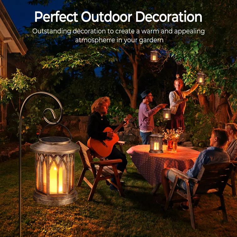 KOOPER Solar Lantern Outdoor Lights, Upgraded Flickering Candle Solar Lanterns Lights Outdoor Waterproof, Hanging Outdoor Solar Lanterns Lights, Solar Powered Lanterns For Yard Garden Decor (Set of 2)