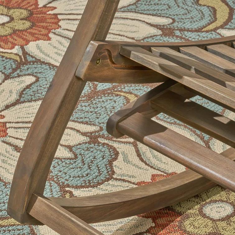 Highland Dunes Outdoor Cathleen Rocking  Solid Wood Chair