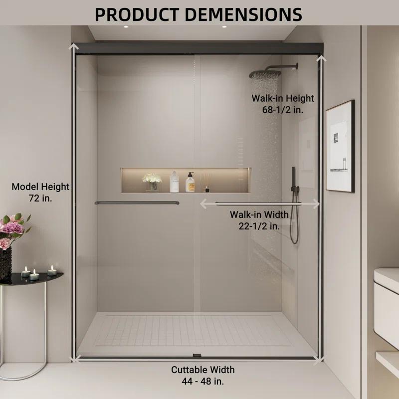 EASTANA Semi-frameless bypass bathroom sliding door AADSH6269LL