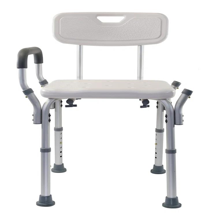 Essential Medical Supply Essential Medical Supply Height Adjustable Shower and Bath Bench with Padded Arms, Contoured Back and Textured Shower Chair Seat B3011