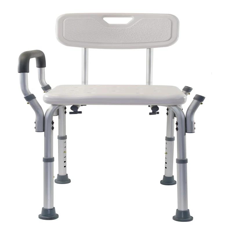 Essential Medical Supply Essential Medical Supply Height Adjustable Shower and Bath Bench with Padded Arms, Contoured Back and Textured Shower Chair Seat B3011