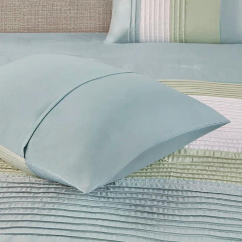 Madison Park Amherst 7 Piece Striped and Pleated Comforter Set