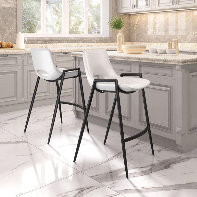 Desi Black Upholstered Counter Stool (Set of 2)