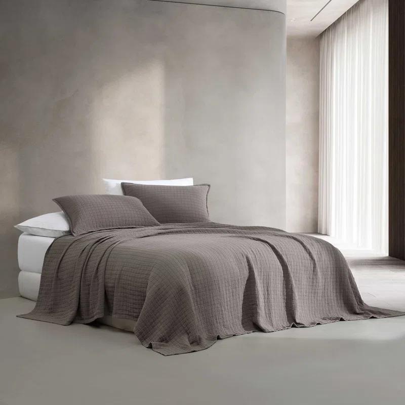Essential Garment Washed Solid Reversible Cotton Coverlet