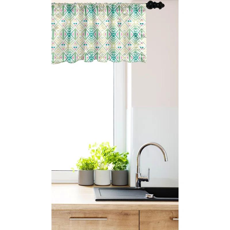 Ambesonne Tribal Valance Pack of 2 Native Geometric Rhombus  Multicolor