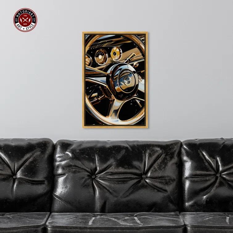 Notori Art Notoriart Elegant Steering Wheel Framed Car 1 Piece Canvas Wall Art