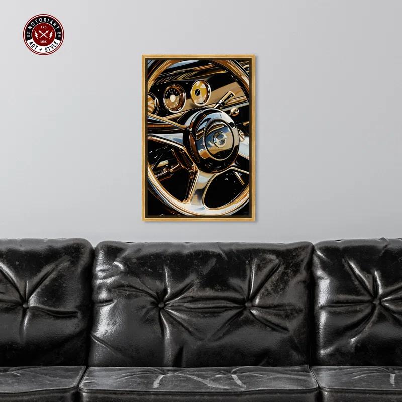 Notori Art Notoriart Elegant Steering Wheel Framed Car 1 Piece Canvas Wall Art