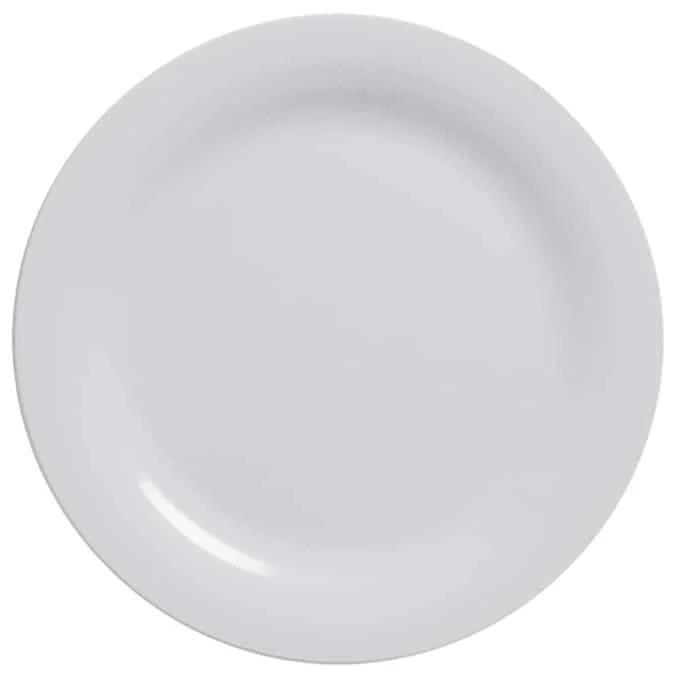 Jane PLATE, MEL, WHITE, WIDE RIM, 10-1/2" DIA.