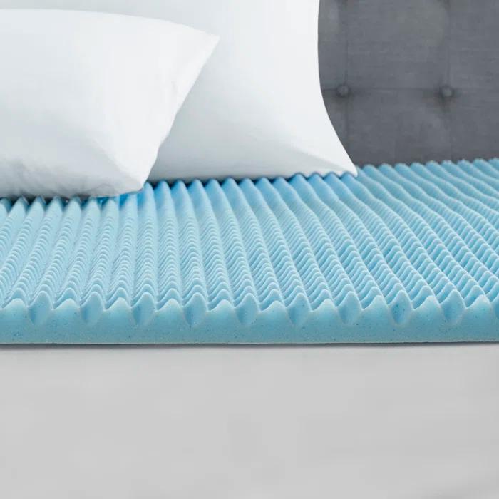 Madison Park 1.5" Gel Memory Foam All Season Reversible Cooling Mattress Topper