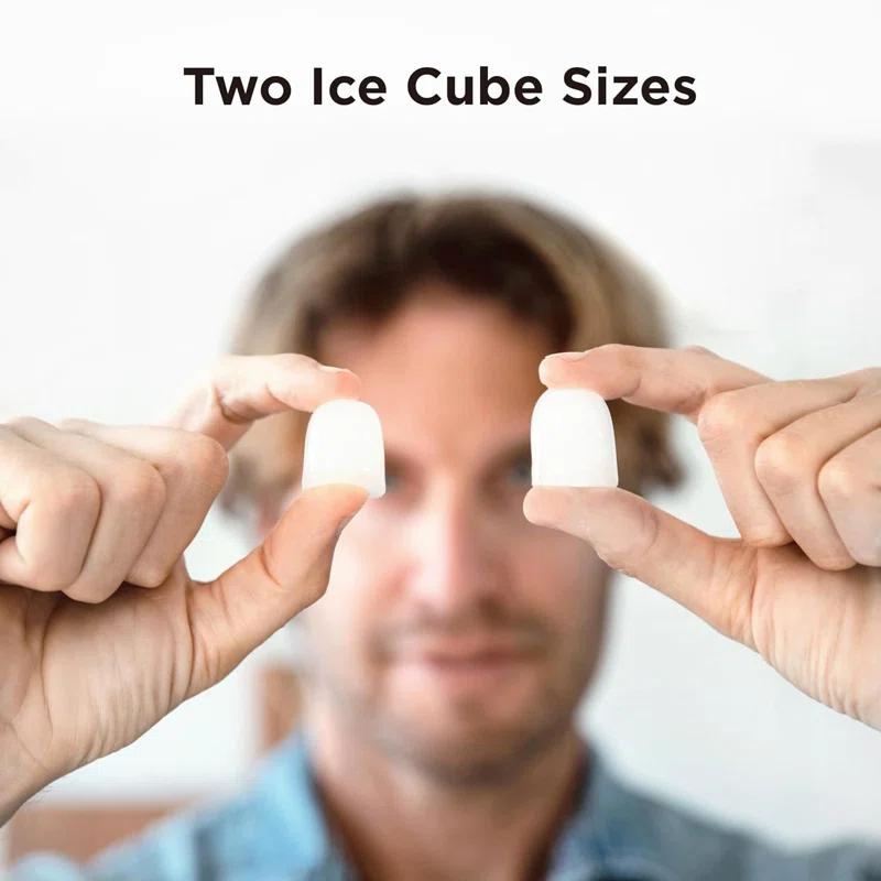 ColorLife 26lbs Countertop Bullet-Shape Ice Maker, 9 Cubes Make in 6 Mins, 2 Sizes of Bullet Ice