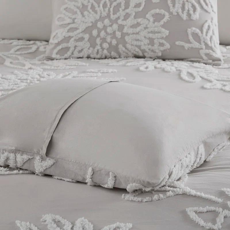 Kelly Clarkson Home Gwyneth 3 Piece Tufted Cotton Chenille Floral Duvet Cover Set