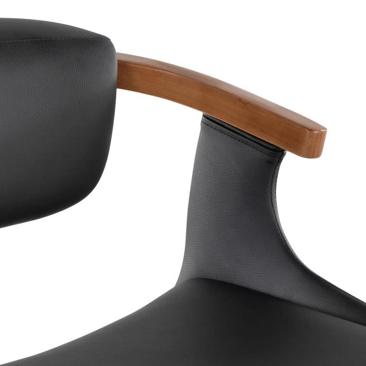 Mistana™ Dirksen Swivel Upholstered Counter Stool with Solid Wood Frame