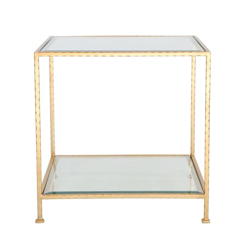 Ave Home Chloe Glass Top End Table