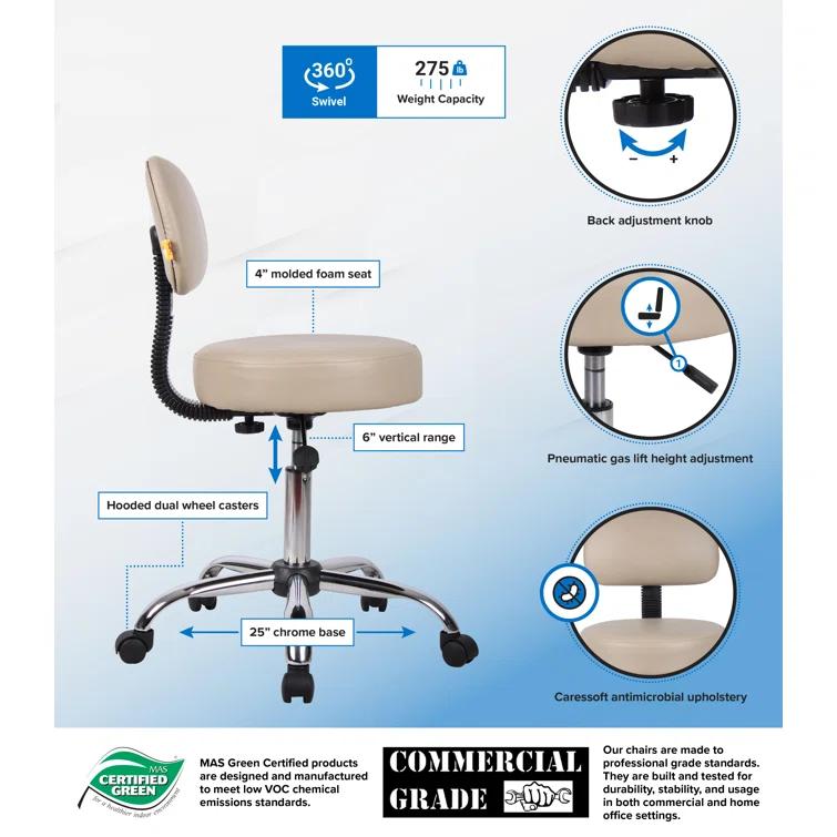 Boss Office Products Vinyl Drafting Chair