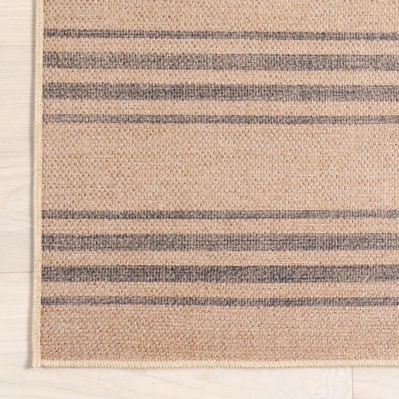 Bungalow Rose Hassell Lavina Striped Easy 100% recycled polyester Machine Washable Area Rug