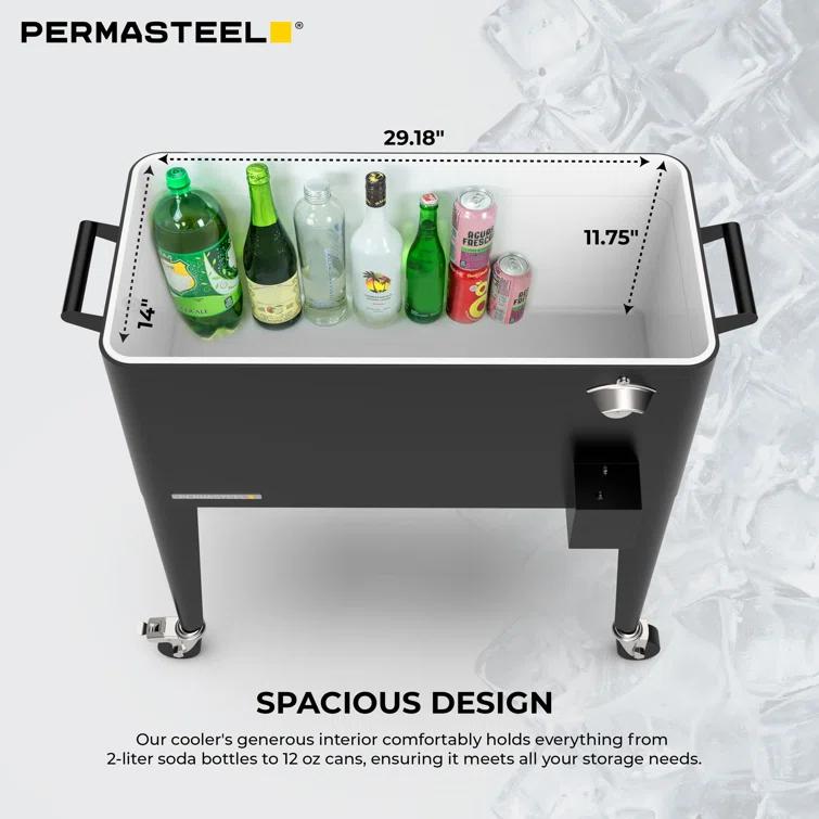 Permasteel 80-Qt Classic Outdoor Patio Cooler On Wheels