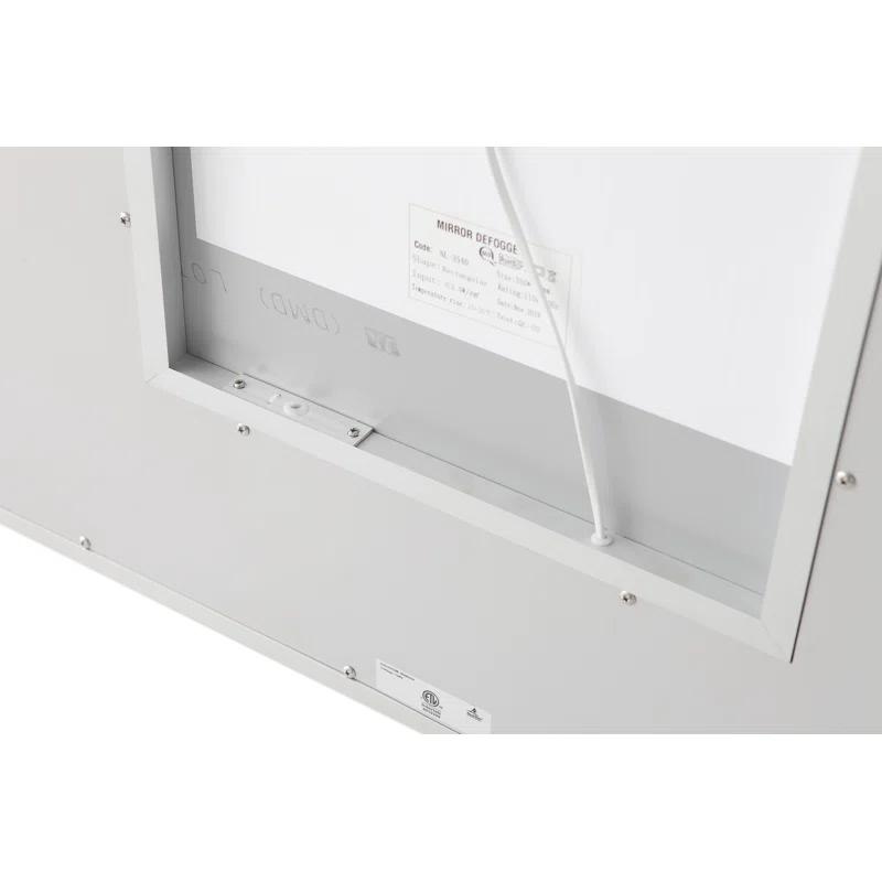 AQUADOM AQUADOM Daytona 40" W x 36" H x 1" D, LED Wall-Mount Mirror for Bathroom with 3 Color Temperature Light, Touch Control, Dimmer and Defogger, Digital Clock