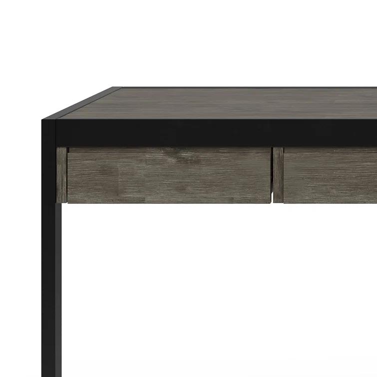 Simpli Home Erina Solid Acacia Wood Desk, Industrial Style with Keyboard Tray and 2 Drawers & Reviews | Wayfair