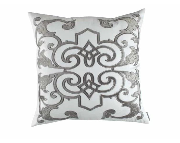 Lili Alessandra Mozart Appliqued Feather Linen Throw Pillow