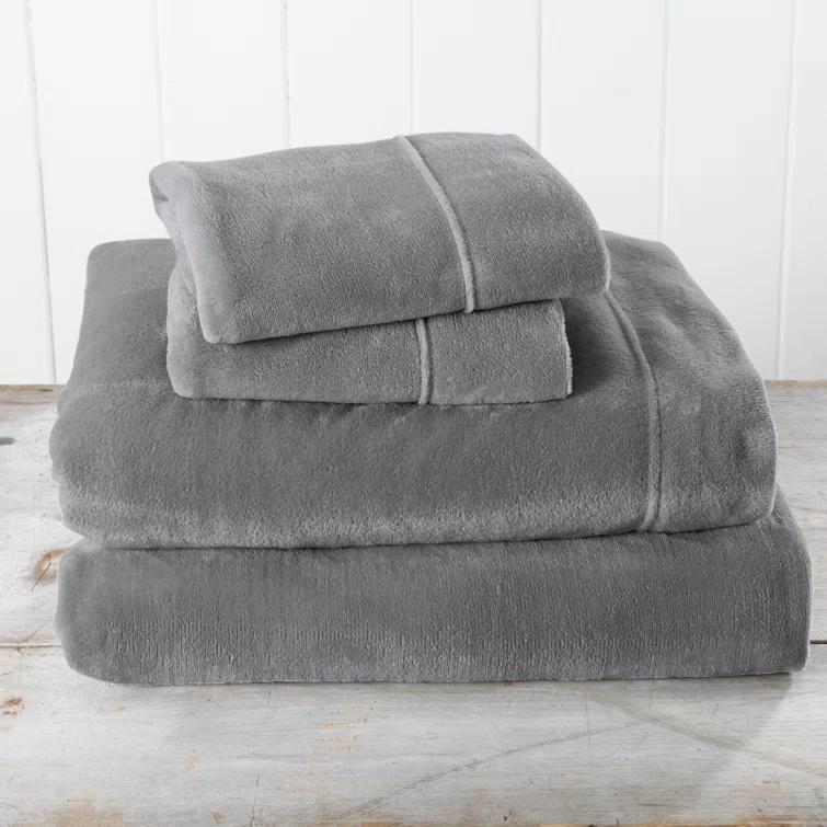FreshFolds Ultra Soft Micro Plush Velvet Solid Sheet Sets