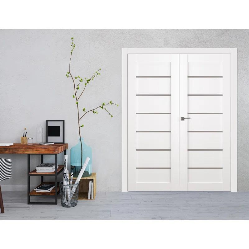 Belldinni Alba Solid Manufactured Wood and Glass Composite Paneled Prefinished French Door