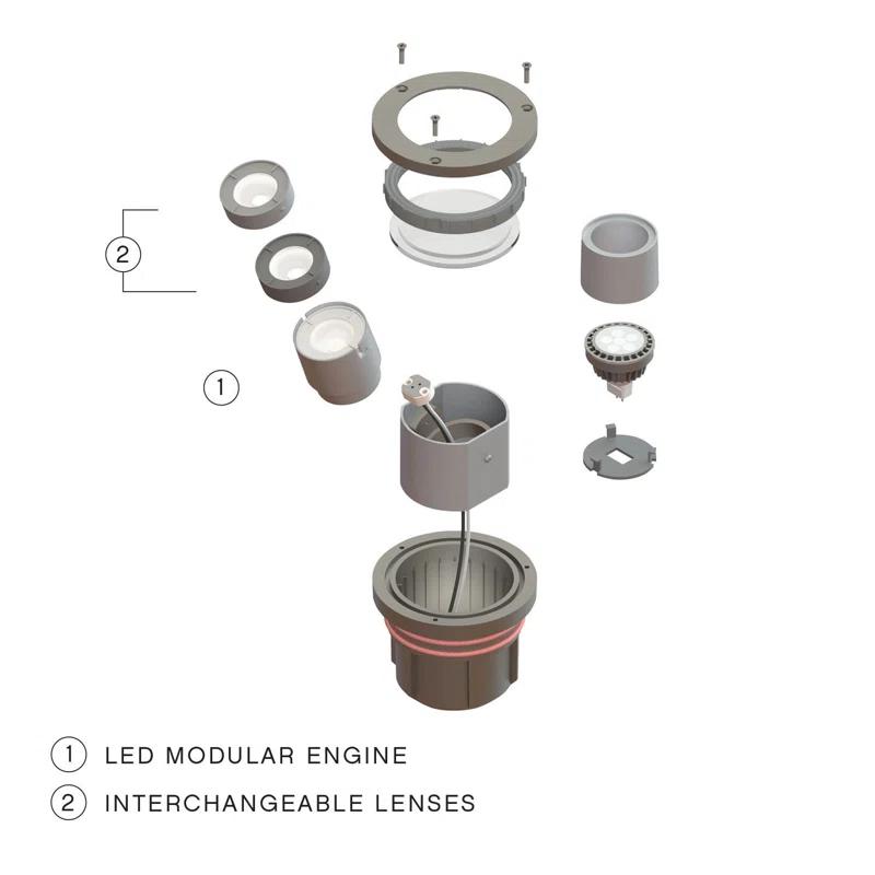 Hinkley Shielded Brown Low Voltage Hardwired Well Light