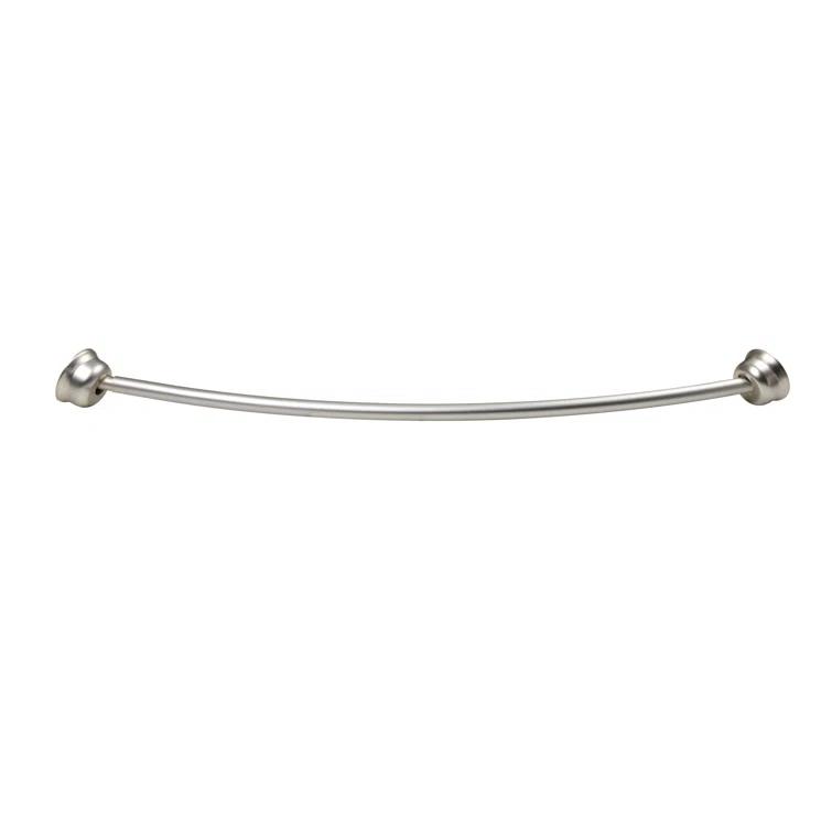 Utopia Alley Utopia Alley Rustproof Fixed Mount Single Curved Shower Rod, Aluminum, adjustable from 45" to 72" Wide