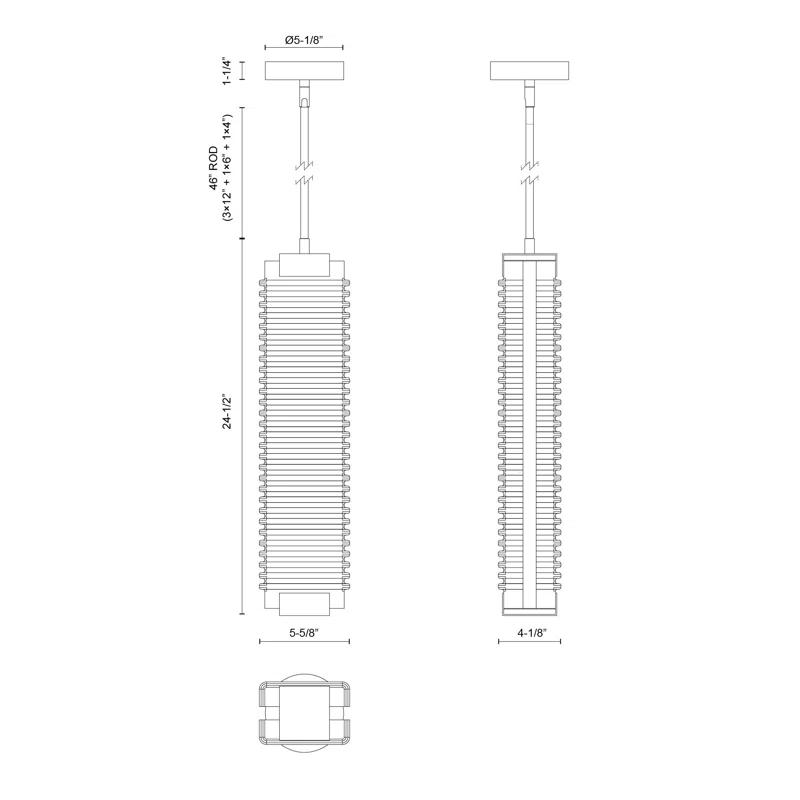 Alai Ribbed Glass LED Pendant